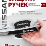 Накладки на ручки + пленка под ручки дверей авто Nissan (Ниссан)