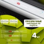 Силиконовые накладки на пороги прозрачные на Kia Киа 4 шт Rio Рио, Sportage Спортейдж, Ceed Сид, Sorento Соренто, Cerato Серато, Optima Оптима, Soul Соул